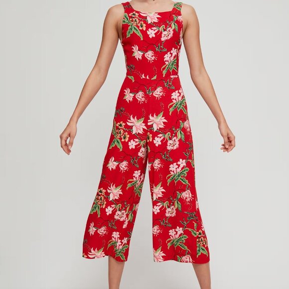 Wilfred Ecoulement Jumpsuit Tie-Back Sleeveless Black Floral Size 0 - Picture 14 of 14